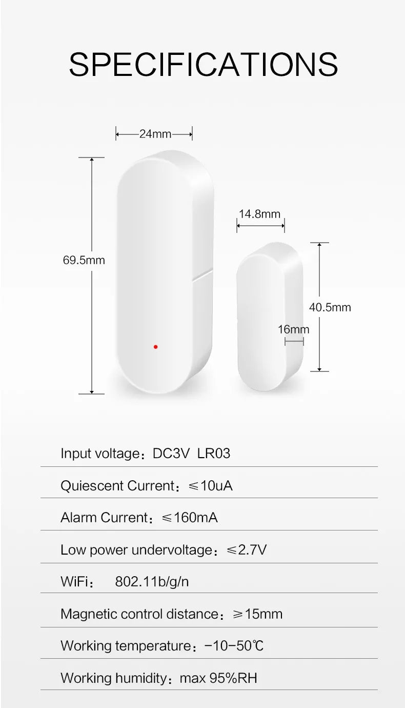 Sensor Magnético de Puerta Smart Wi-Fi